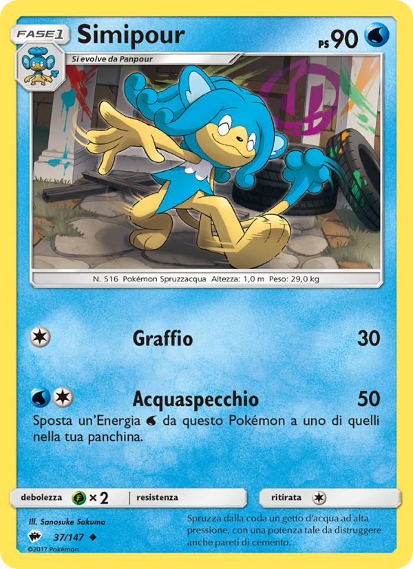 Simipour 037/169 — Burning Shadows (Italian Pokémon TCG card)