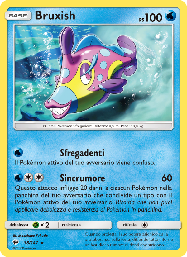 Bruxish 038/169 — Burning Shadows (Italian Pokémon TCG card)
