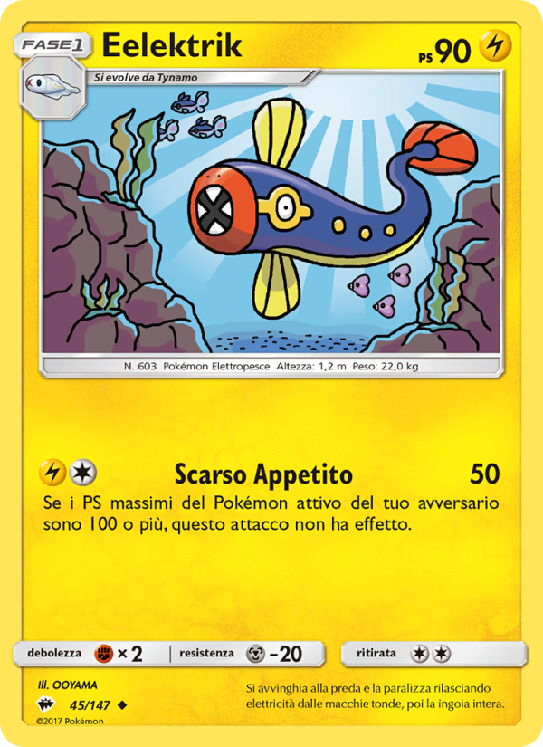 Eelektrik 045/169 — Burning Shadows (Italian Pokémon TCG card)