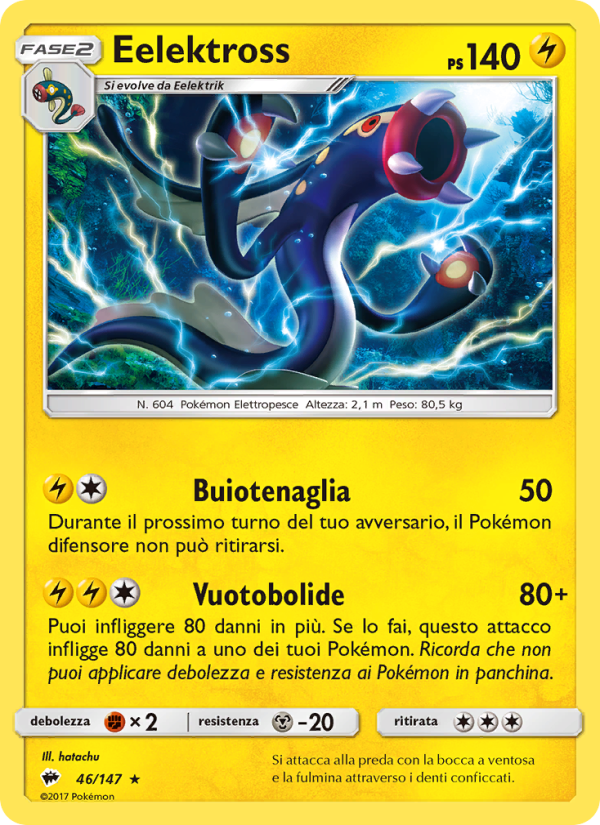 Eelektross 046/169 — Burning Shadows (Italian Pokémon TCG card)