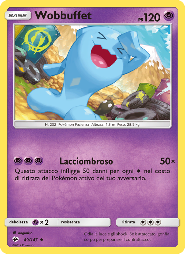 Wobbuffet 049/169 — Burning Shadows (Italian Pokémon TCG card)
