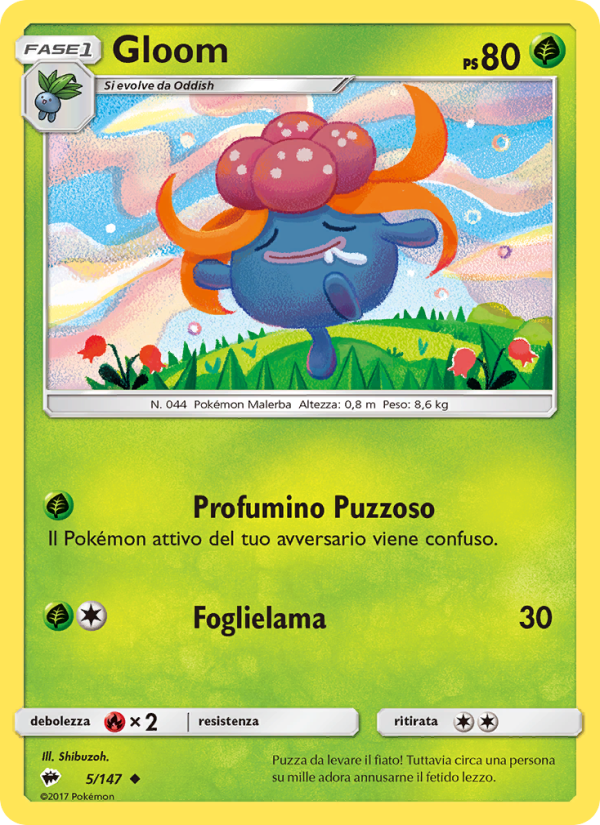 Gloom 005/169 — Burning Shadows (Italian Pokémon TCG card)
