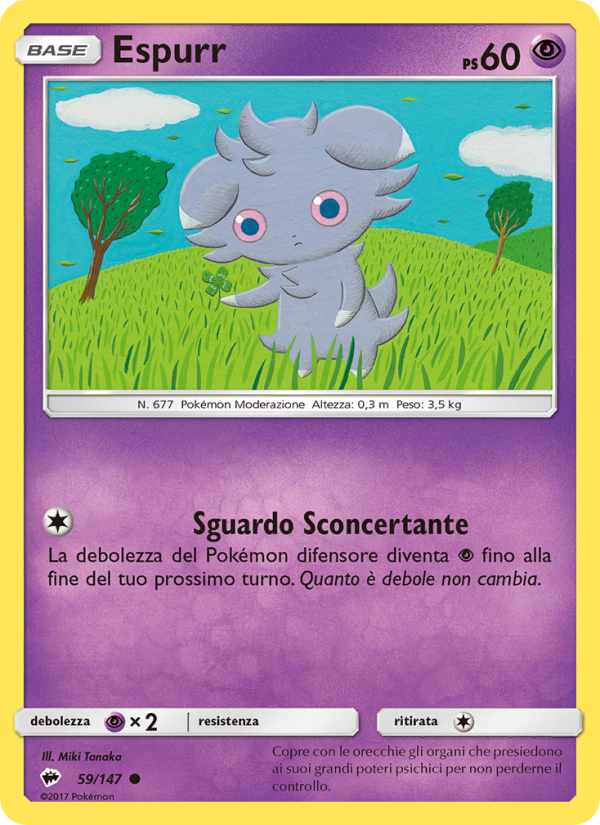 Espurr 059/169 — Burning Shadows (Italian Pokémon TCG card)
