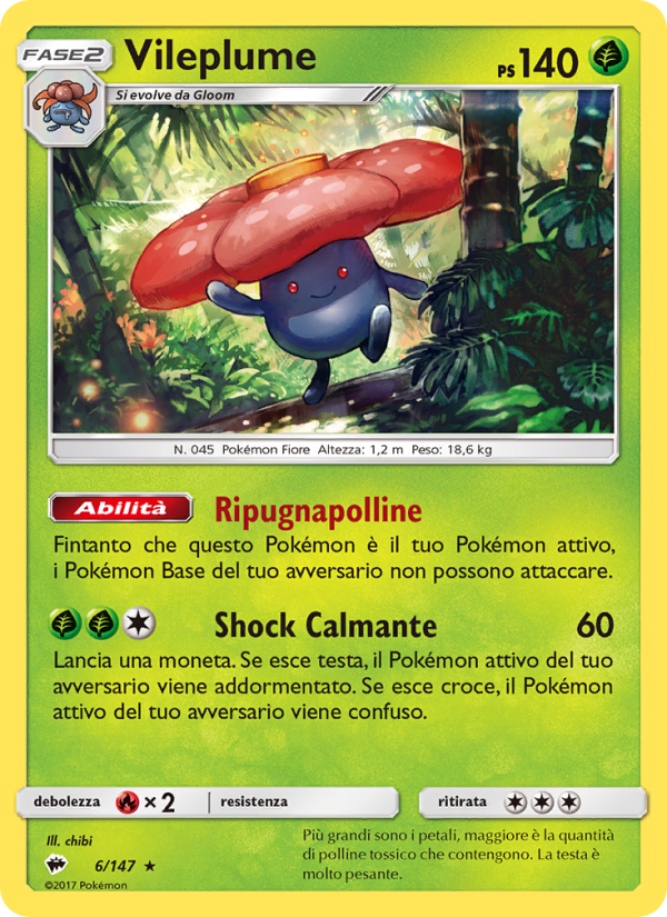 Vileplume 006/169 — Burning Shadows (Italian Pokémon TCG card)