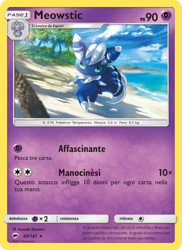 Meowstic 060/169 — Burning Shadows (Italian Pokémon TCG card)
