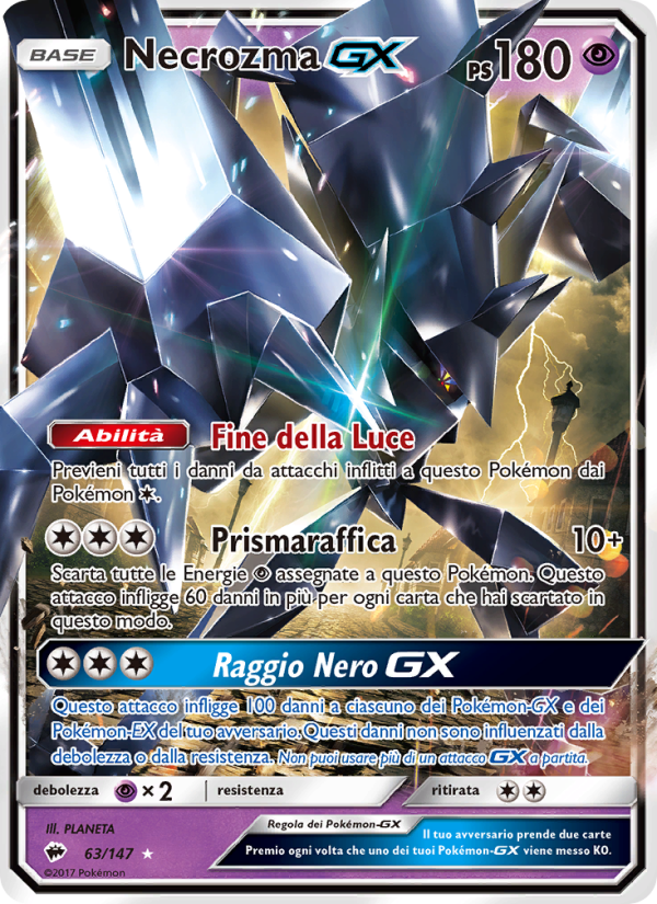 Necrozma GX 063/169 — Burning Shadows (Italian Pokémon TCG card)