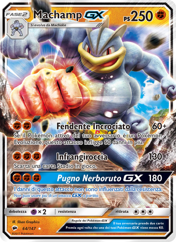 Machamp GX 064/169 — Burning Shadows (Italian Pokémon TCG card)