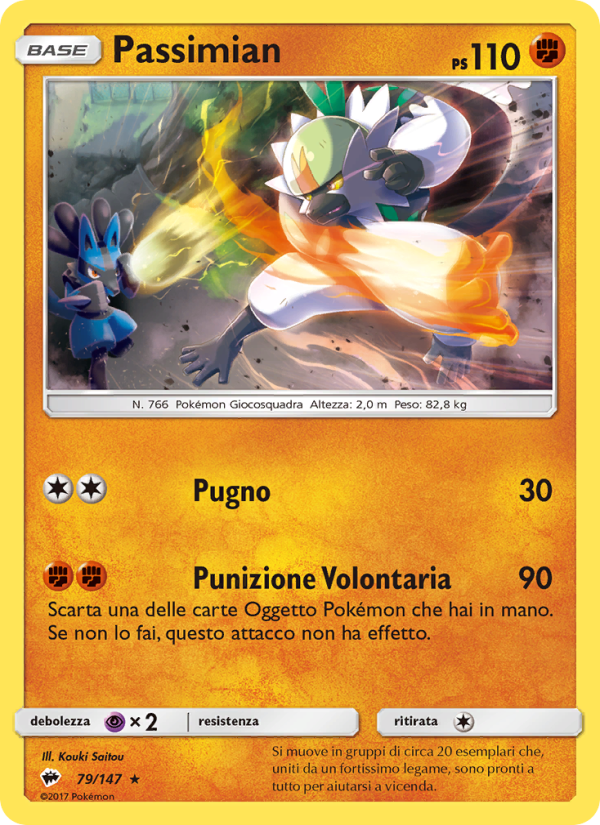 Passimian 079/169 — Burning Shadows (Italian Pokémon TCG card)