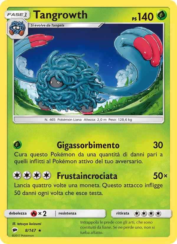 Tangrowth 008/169 — Burning Shadows (Italian Pokémon TCG card)