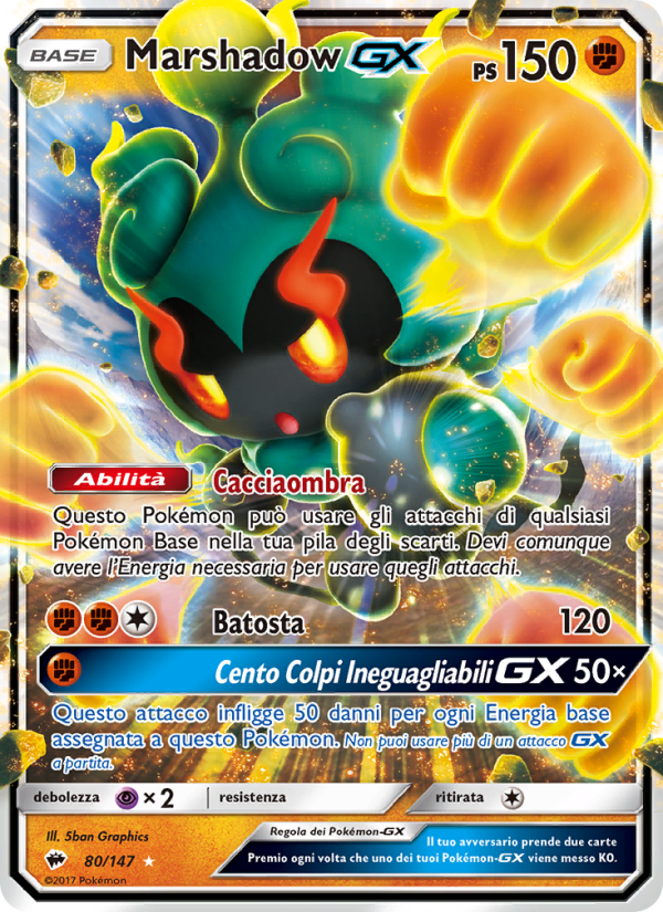 Marshadow GX 080/169 — Burning Shadows (Italian Pokémon TCG card)