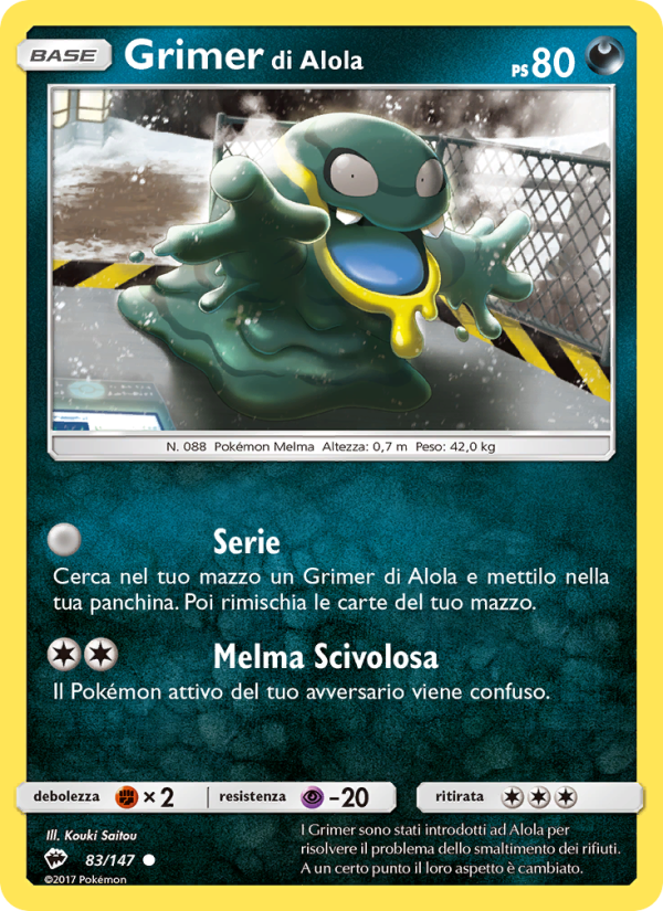 Grimer di Alola 083/169 — Burning Shadows (Italian Pokémon TCG card)