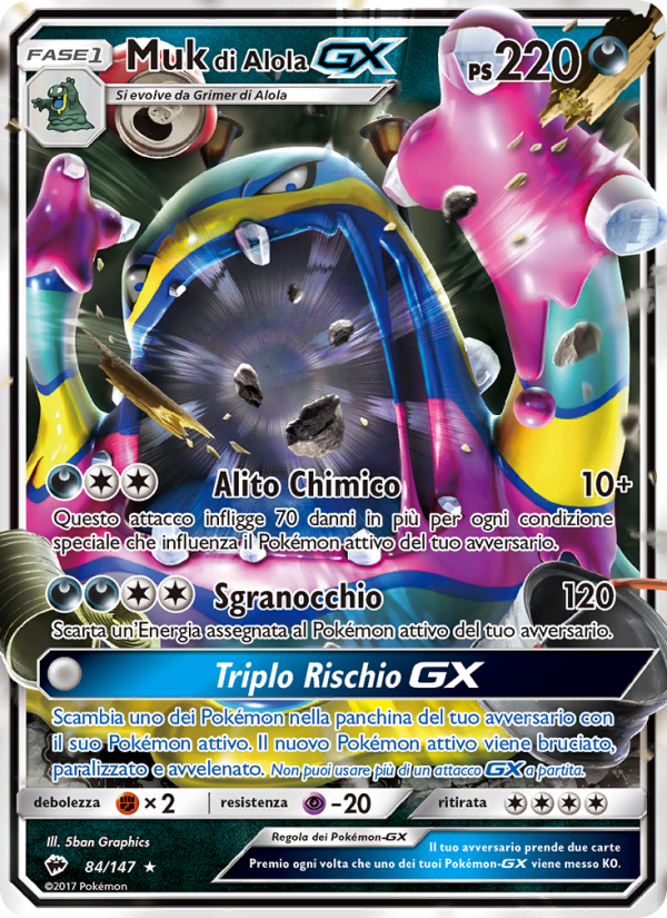 Muk di Alola GX 084/169 — Burning Shadows (Italian Pokémon TCG card)