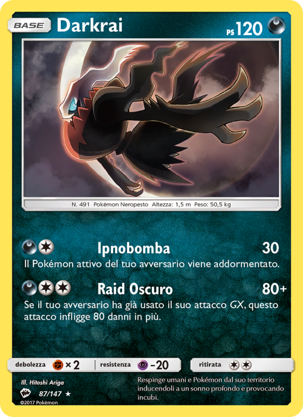 Darkrai 087/169 — Burning Shadows (Italian Pokémon TCG card)