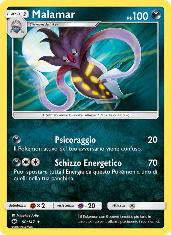 Malamar 090/169 — Burning Shadows (Italian Pokémon TCG card)