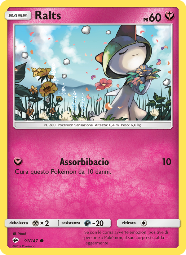 Ralts 091/169 — Burning Shadows (Italian Pokémon TCG card)