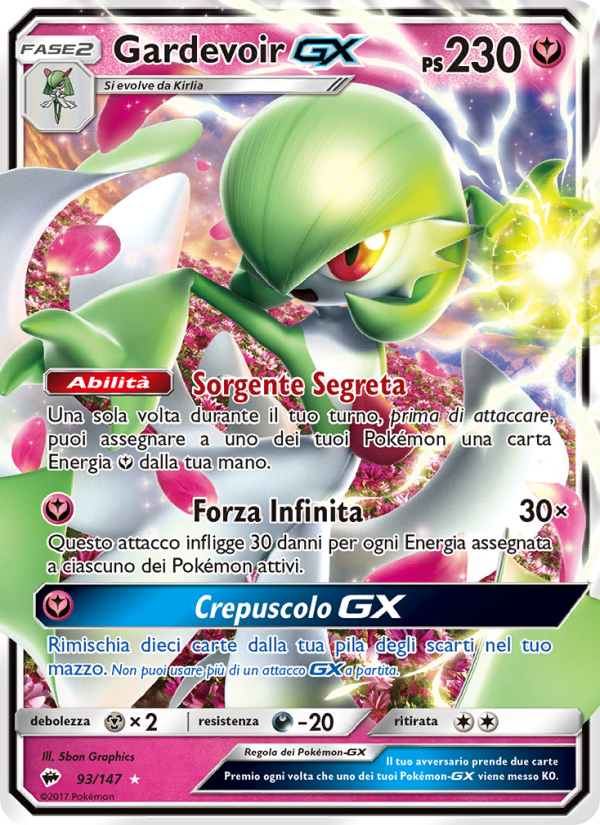 Gardevoir GX 093/169 — Burning Shadows (Italian Pokémon TCG card)