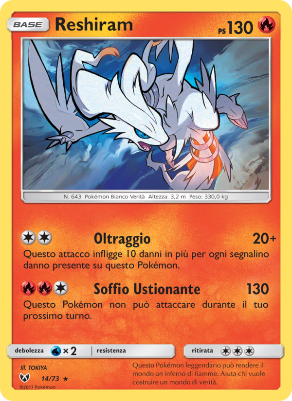 Reshiram 014/78 — Shining Legends (Italian Pokémon TCG card)