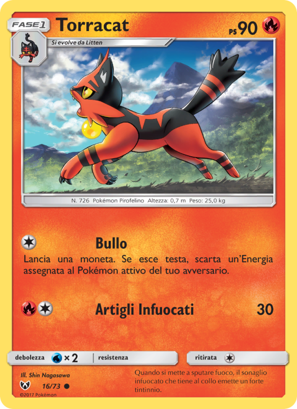 Torracat 016/78 — Shining Legends (Italian Pokémon TCG card)