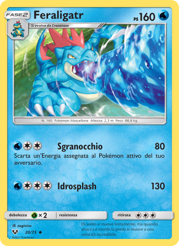 Feraligatr 020/78 — Shining Legends (Italian Pokémon TCG card)