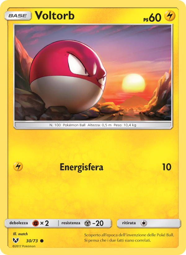 Voltorb 030/78 — Shining Legends (Italian Pokémon TCG card)