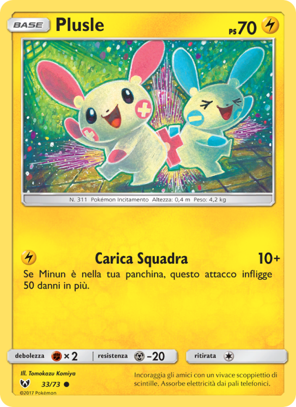 Plusle 033/78 — Shining Legends (Italian Pokémon TCG card)