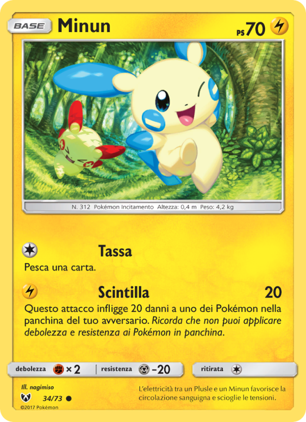 Minun 034/78 — Shining Legends (Italian Pokémon TCG card)