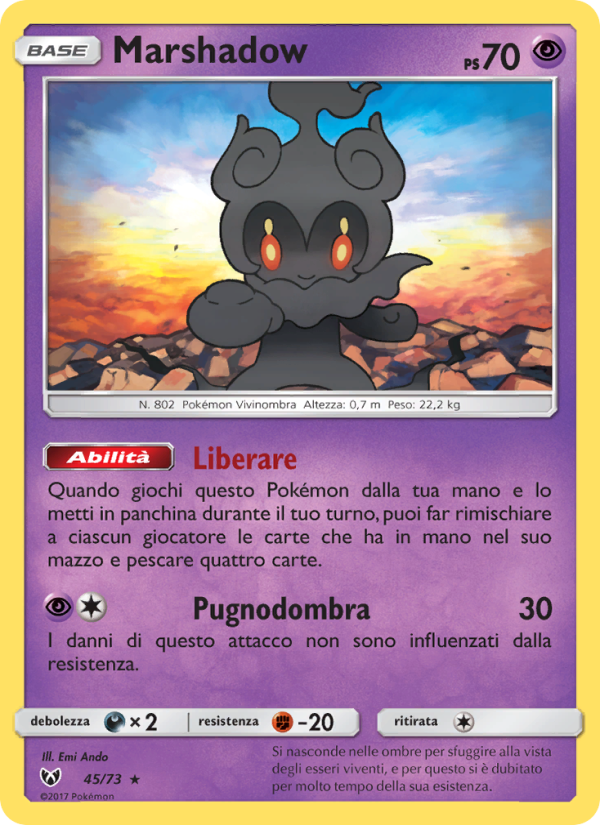 Marshadow 045/78 — Shining Legends (Italian Pokémon TCG card)