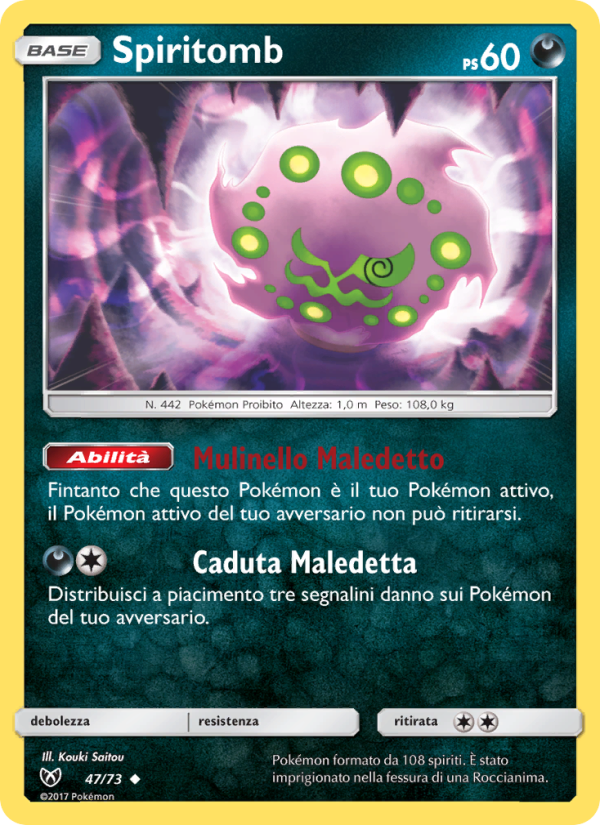 Spiritomb 047/78 — Shining Legends (Italian Pokémon TCG card)
