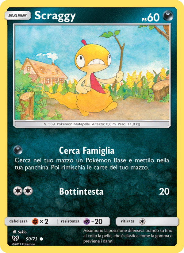 Scraggy 050/78 — Shining Legends (Italian Pokémon TCG card)
