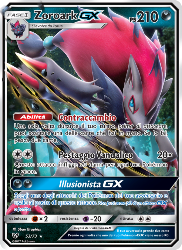 Zoroark GX 053/78 — Shining Legends (Italian Pokémon TCG card)