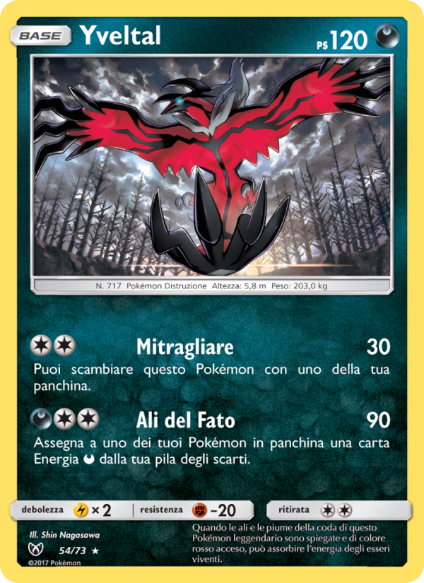 Yveltal 054/78 — Shining Legends (Italian Pokémon TCG card)