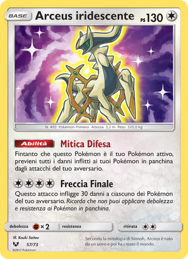 Arceus iridescente 057/78 — Shining Legends (Italian Pokémon TCG card)