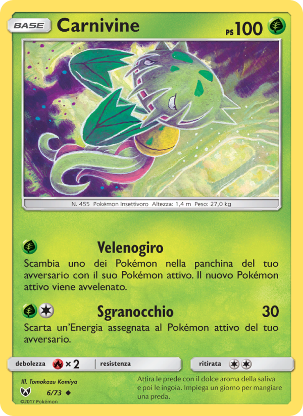 Carnivine 006/78 — Shining Legends (Italian Pokémon TCG card)