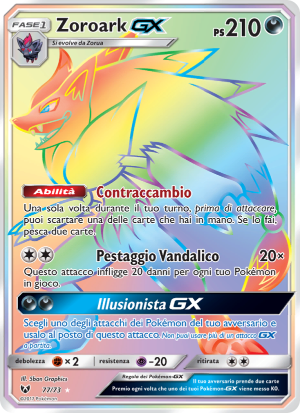Zoroark GX 077/78 — Shining Legends (Italian Pokémon TCG card)