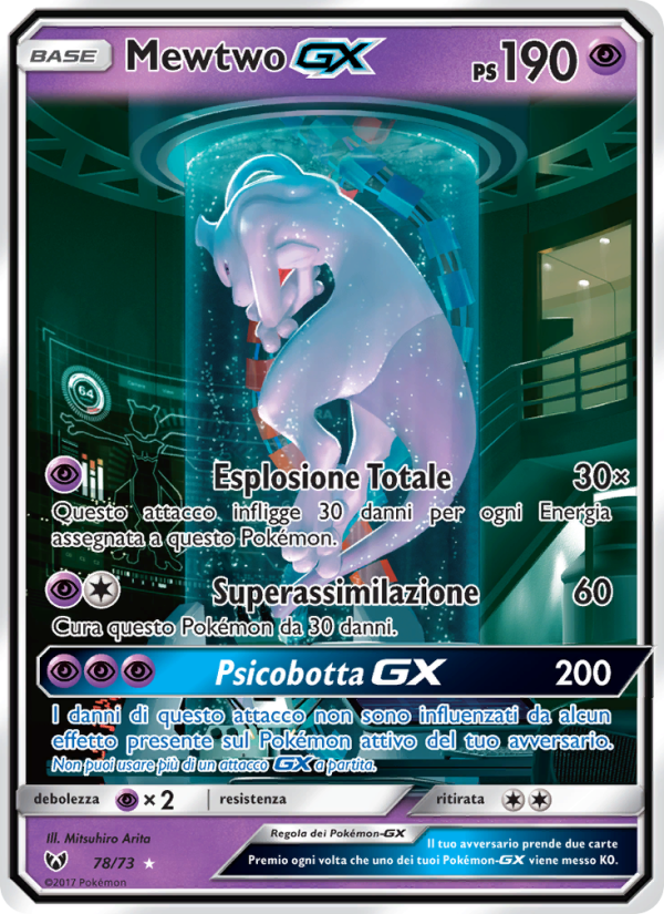Mewtwo GX 078/78 — Shining Legends (Italian Pokémon TCG card)