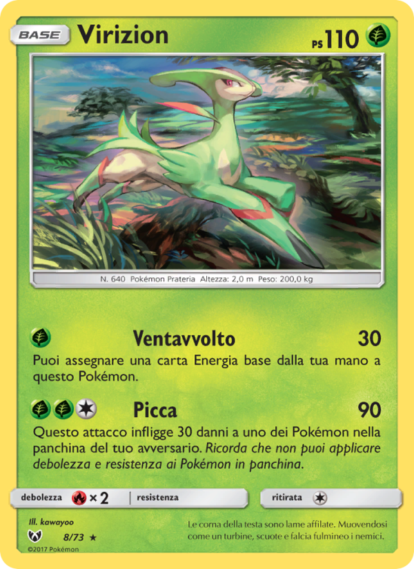 Virizion 008/78 — Shining Legends (Italian Pokémon TCG card)