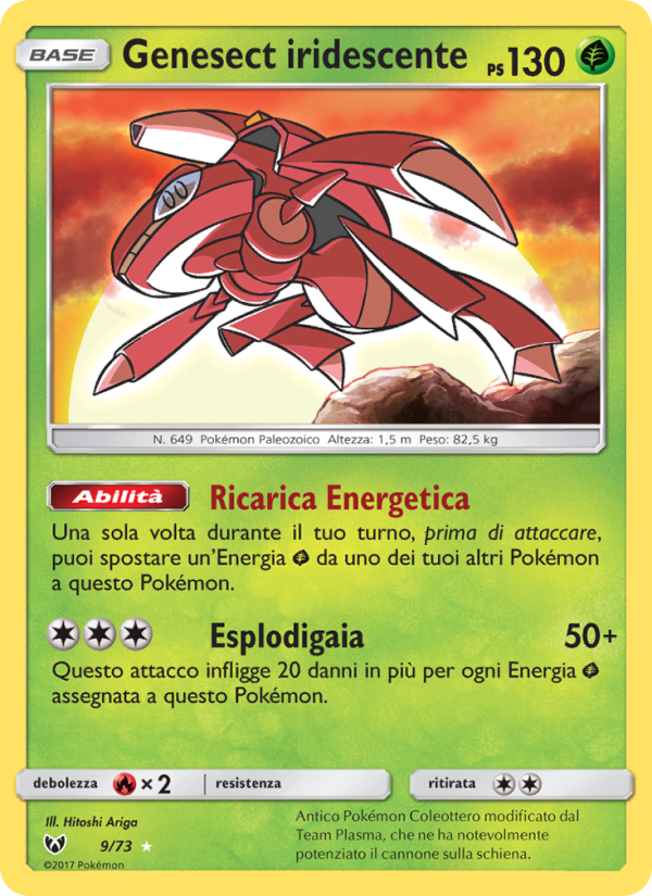 Genesect iridescente 009/78 — Shining Legends (Italian Pokémon TCG card)