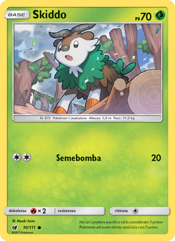 Skiddo 010/124 — Crimson Invasion (Italian Pokémon TCG card)