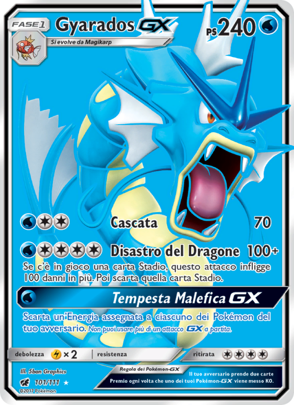 Gyarados GX 101/124 — Crimson Invasion (Italian Pokémon TCG card)