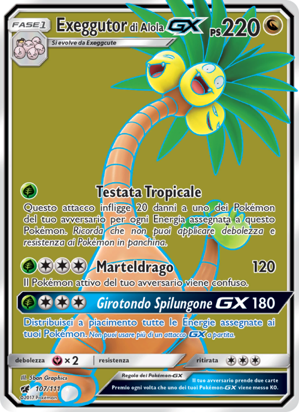 Exeggutor di Alola GX 107/124 — Crimson Invasion (Italian Pokémon TCG card)