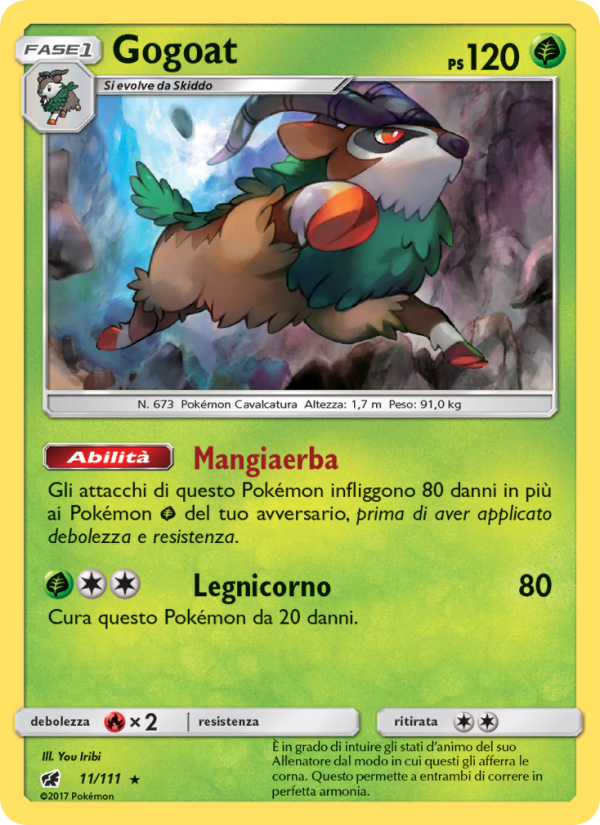 Gogoat 011/124 — Crimson Invasion (Italian Pokémon TCG card)