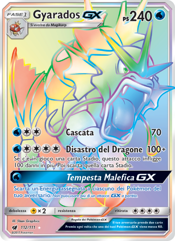 Gyarados GX 112/124 — Crimson Invasion (Italian Pokémon TCG card)