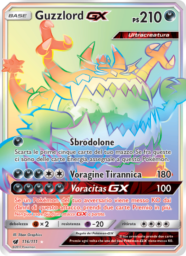 Guzzlord GX 116/124 — Crimson Invasion (Italian Pokémon TCG card)