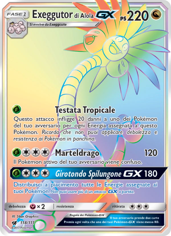 Exeggutor di Alola GX 118/124 — Crimson Invasion (Italian Pokémon TCG card)