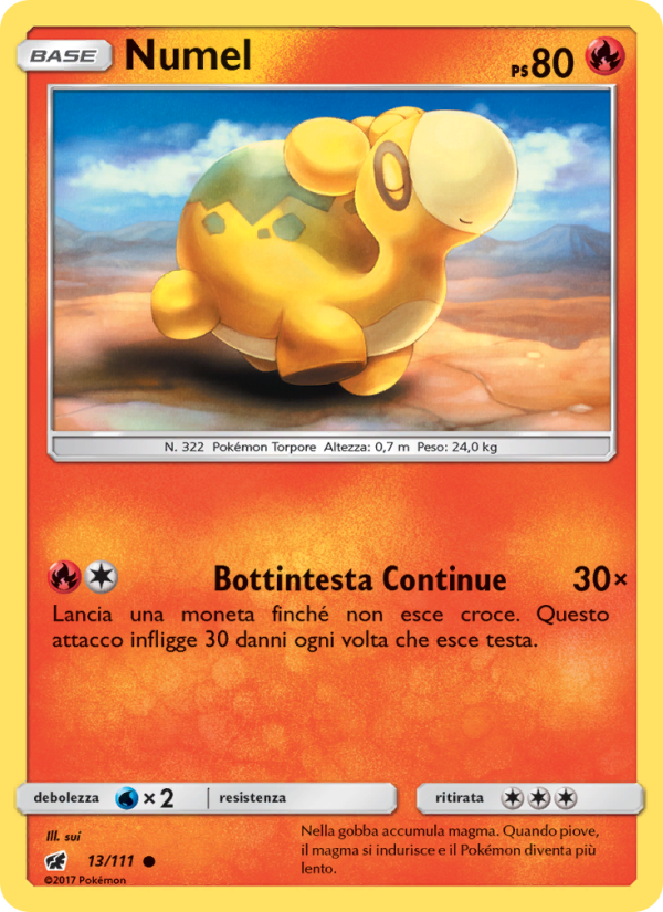 Numel 013/124 — Crimson Invasion (Italian Pokémon TCG card)