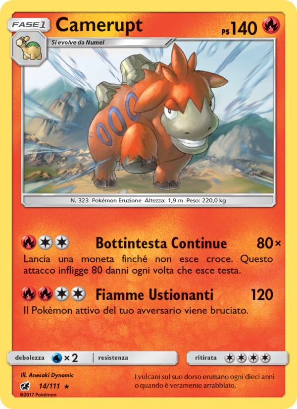 Camerupt 014/124 — Crimson Invasion (Italian Pokémon TCG card)