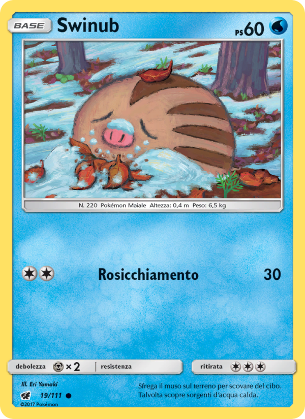 Swinub 019/124 — Crimson Invasion (Italian Pokémon TCG card)