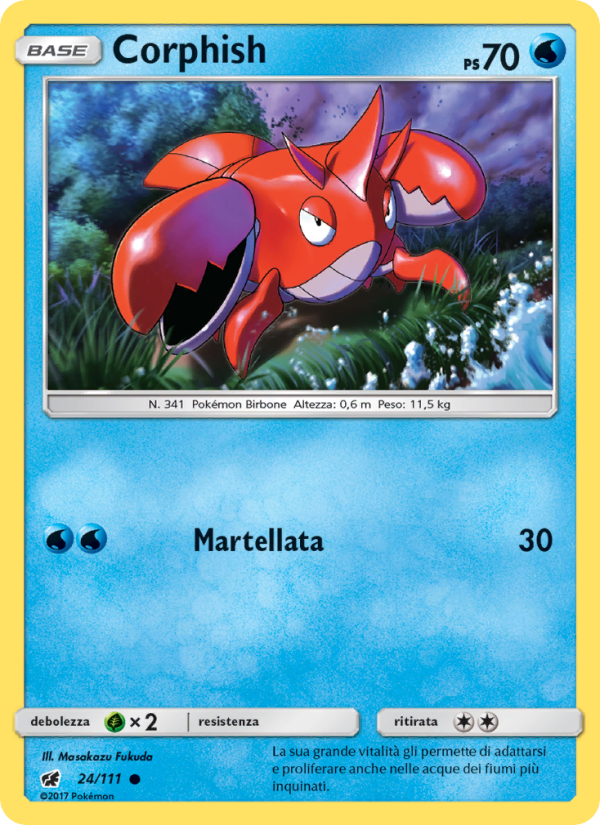 Corphish 024/124 — Crimson Invasion (Italian Pokémon TCG card)