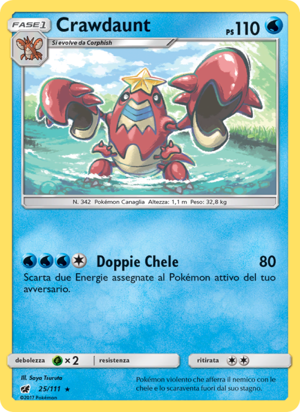 Crawdaunt 025/124 — Crimson Invasion (Italian Pokémon TCG card)