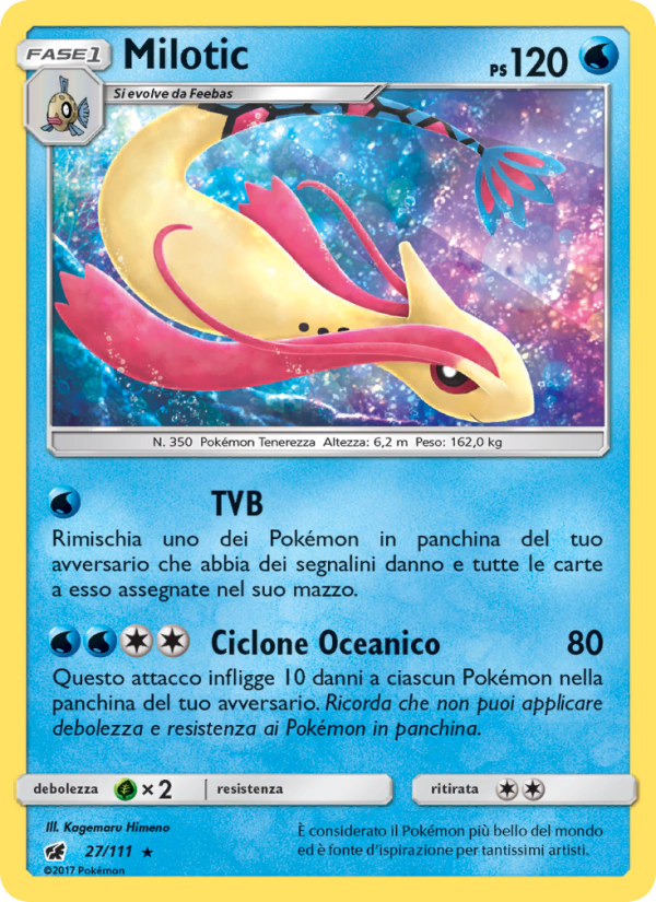 Milotic 027/124 — Crimson Invasion (Italian Pokémon TCG card)